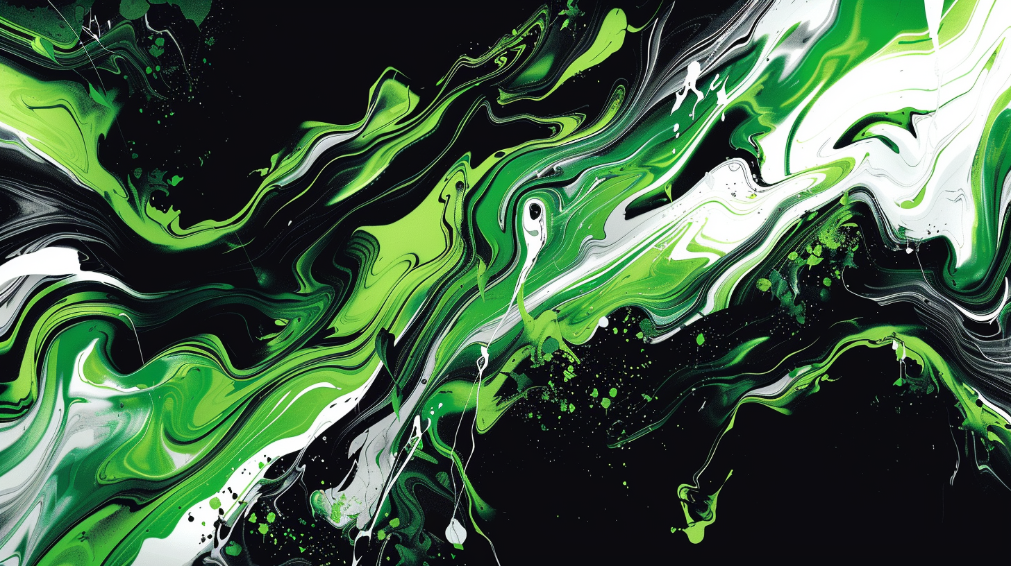 Imagem de cabeçalho com splash verde com preto de fundo