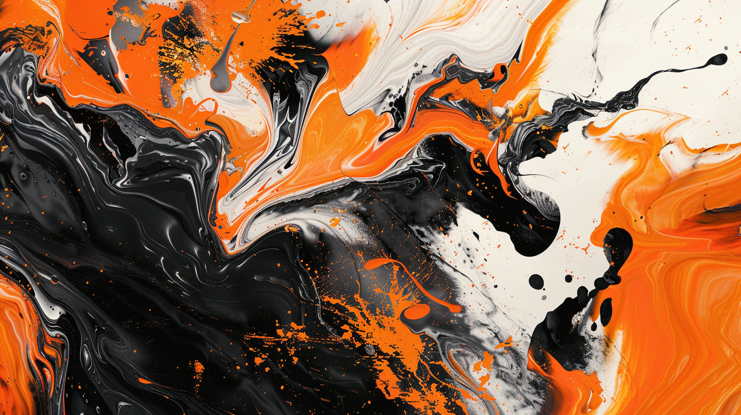 Imagem de cabeçalho com splash laranja com preto de fundo